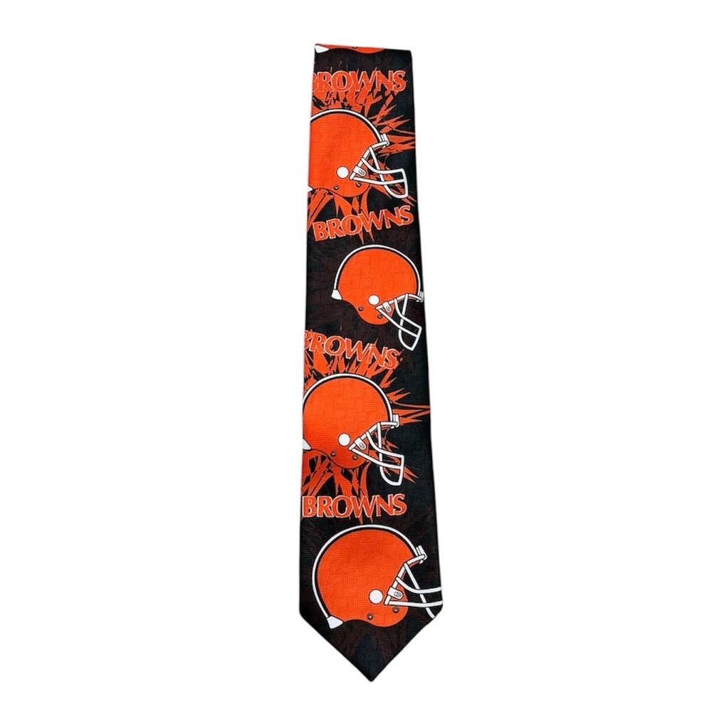 90’s Vintage Cleveland Browns Tie Necktie NFL Game Day 1998 Burst Repeat